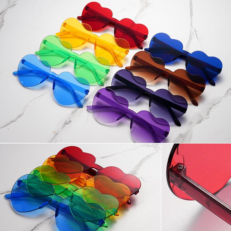 Candy Color Heart Shape Ocean Personality Frameless Children's Sunglasses Fashion Candy Love Sunglasses