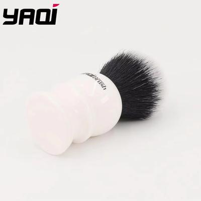 Yaqi 30mm Grande Nodo Manico in Resina Bianca Setole Sintetiche Nodo Tuxedo Pennello da Barba da Uomo Pennello da Barba da Viaggio Pennello da Barba Umida