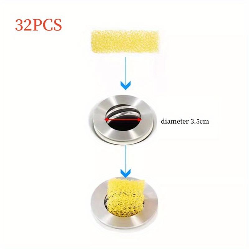 

3 Sizes Sink Hair Catcher Sponges - Anti-Clogging Strainer Accessories for Kitchen & Bathroom, Bathtub & Shower Use, Easy