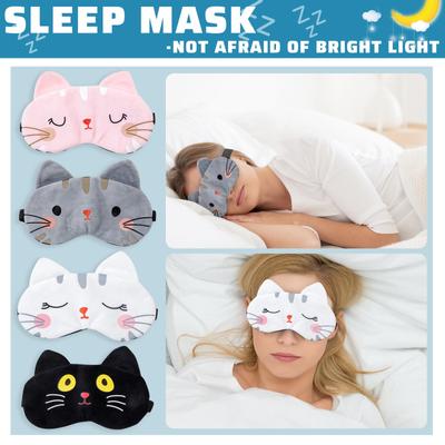 Plush Cartoon Cat Ice And  Compress Sleeping Eye Mask For Children Universal Winter Home 10ml