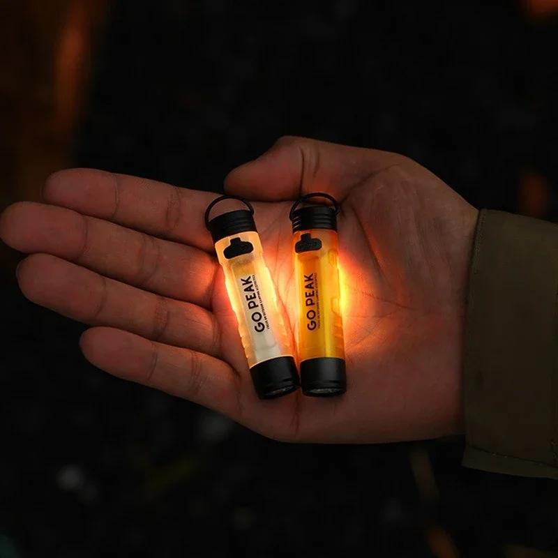 Tactical Mini Flashlight Keychain 5050 LED W/ Magnetic Tail Cap Clip On Cap Light Portable EDC for Blackout Hiking