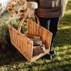 Panier à bûches - CREATIVE HOME - Cheminée - Osier 100% naturel - Poignées robustes - 45x30x47 cm