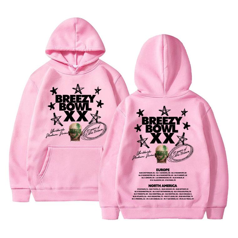 Famous Chris Brown Breezy Bowl XX Tour 2025 Hoodie Men Women Hip Hop Pop Music Sweatshirt Male Fashion Vintage Hoodies Pullovers