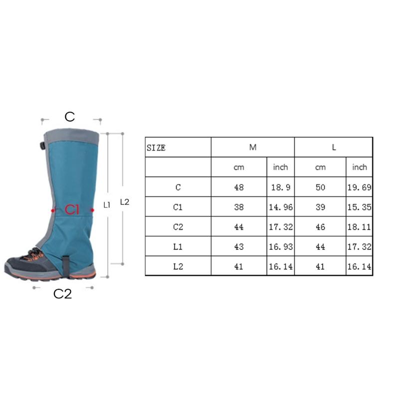 Breathable Leg Gaiters Waterproof Hiking Gaiters Adjustable Snow Boot Gaiters for Mountain Climbing and Snowshoeing
