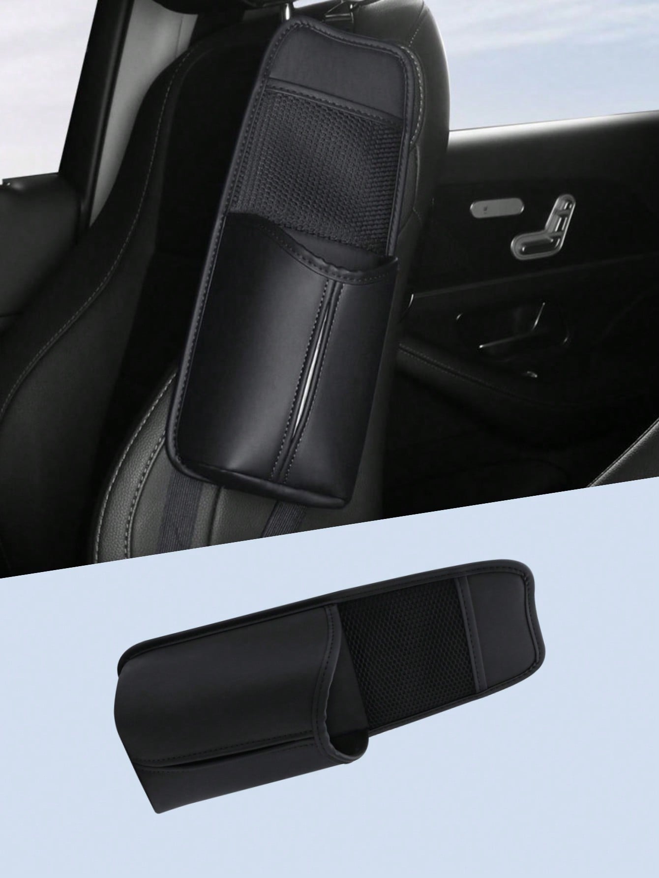 

Car Seat Side Organizer - Nappa Texture Leather, Multi-Functional Storage Bag, Waterproof & Durable, Universal Fit for All Cars