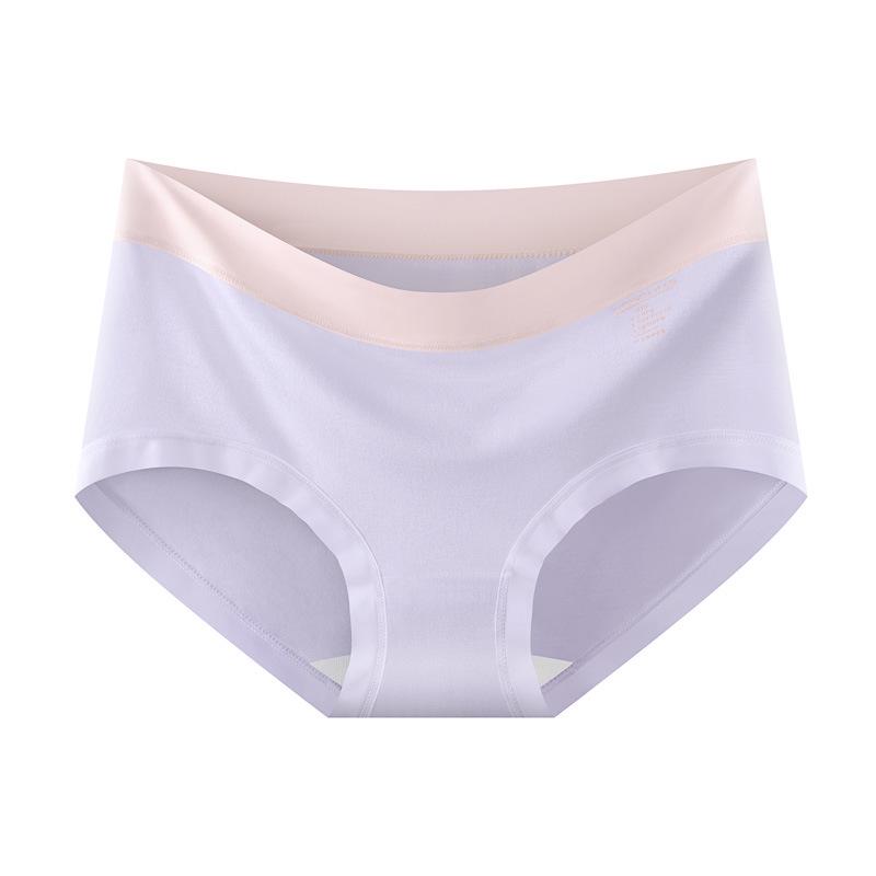 Modal 10A Antibacterial Seamless Mid-Waist Women's Panties - Extra Long Crotch, Breathable, Soft, Skin-Friendly Triangle Design for Summer.