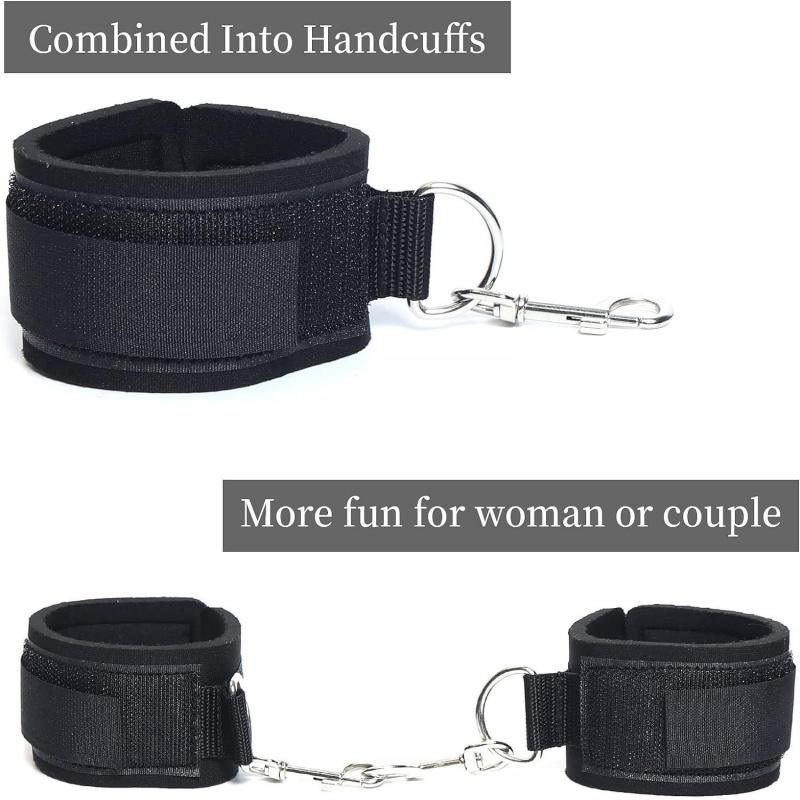 Sex Bondage Wrist Thigh Cuffs BDSM Restraints Set Sex Toys for Women with Adjustable Leg Straps Handcuffs for Couple Beginner