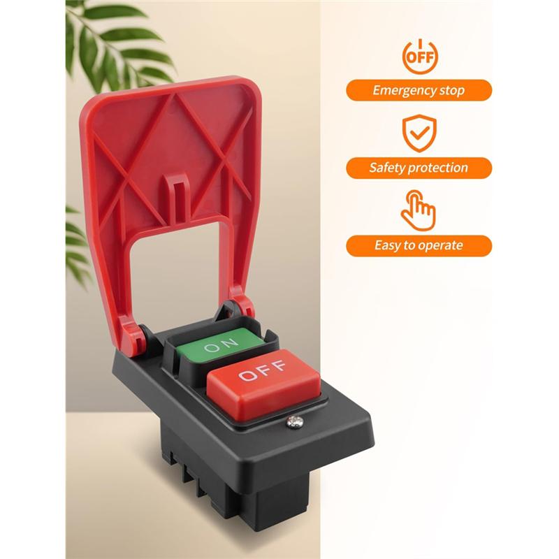 A25F-HY56 For Wood Saw Machine Table Saw Switch 120V/230V Dual Voltage Paddle Switch, Fast Power Off Power Tools