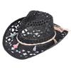 Popular European and American classic hollow western cowboy hat men's and women's fashion vacation breathable sunshade straw hat