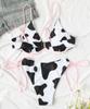Women's Swimsuit Printed Underwire Side Ties Sexy Low Rise Thong Bikini Beachwear Bathing Suits