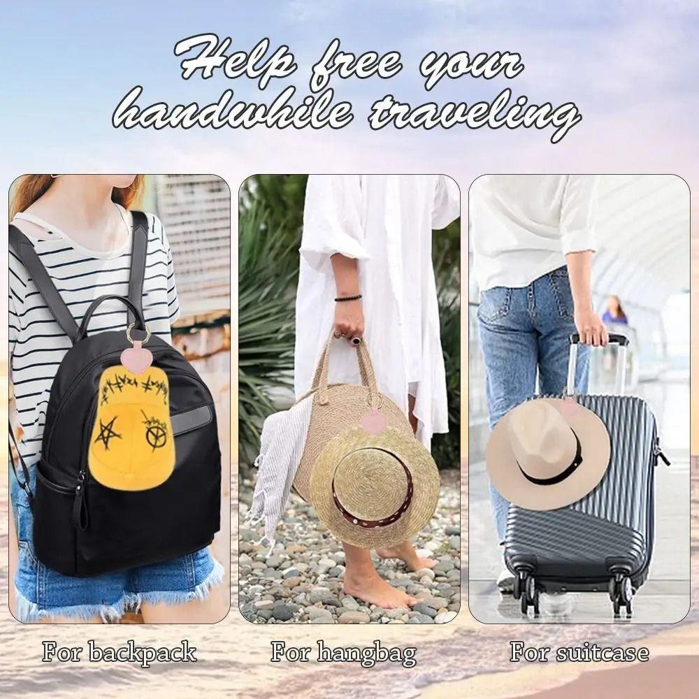 Heart Love Shape Hat Holder Wallet Buckle Pu Leather Magnetic Hat Clip Portable   Travel Accessory