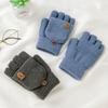 Warm Winter Knitted Gloves Thickened Writing Mittens Fashion Half Finger Mittens  for Men