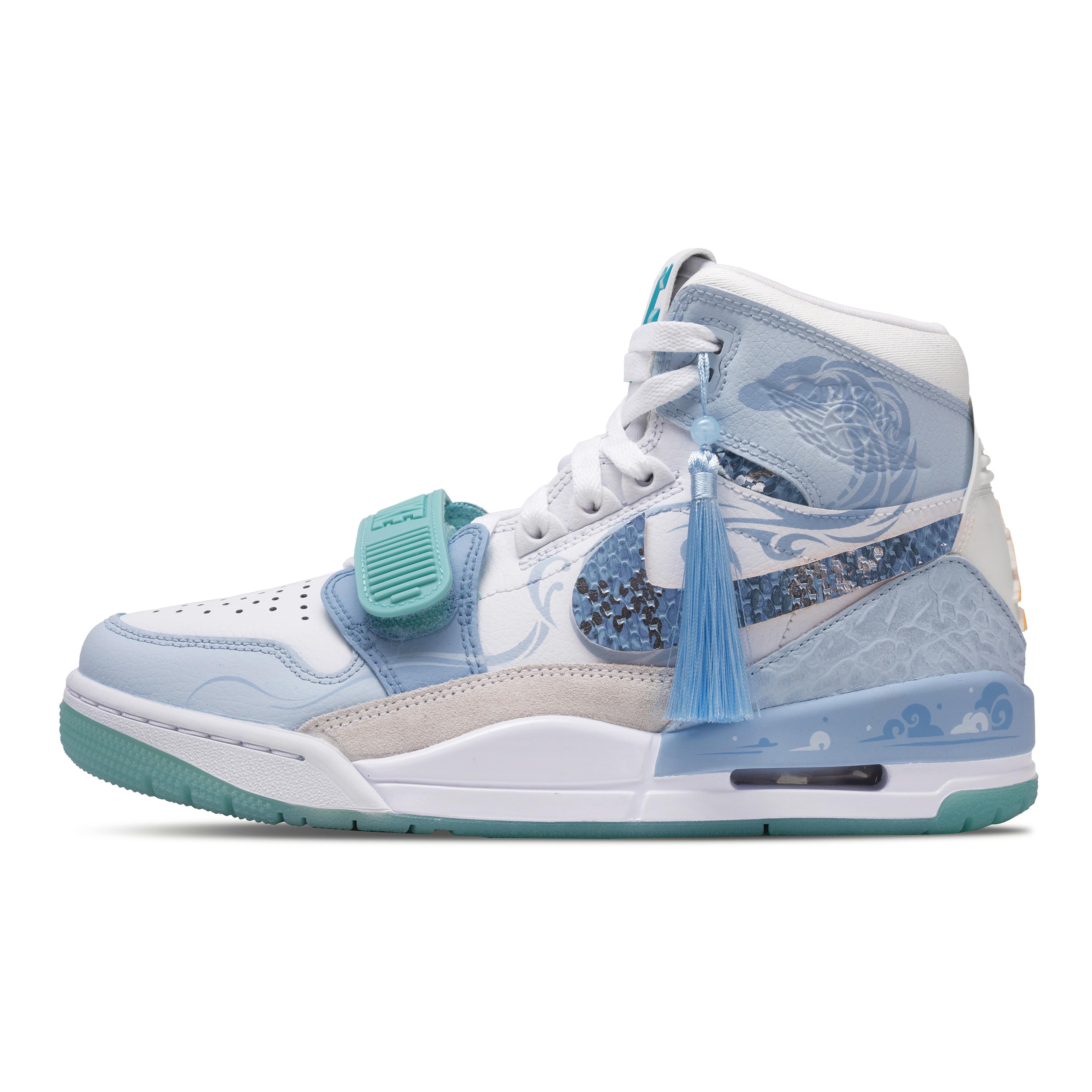 Jordan Legacy 312 Blue Dragon Abrasion Resistant Abrasion Resistant High top Vintage Basketball Shoes Men s Blue White FV3625-181(Team73-) 41