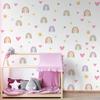 4 Sheets/set Bohemian Rainbow Wall Stickers, Watercolor Rainbow Heart Sun Star Wall Decals, Bedroom Wall Decor