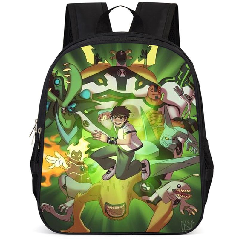 Ben10 15-inch Large Capacity Lightweight Oxford School Backpack For Kids