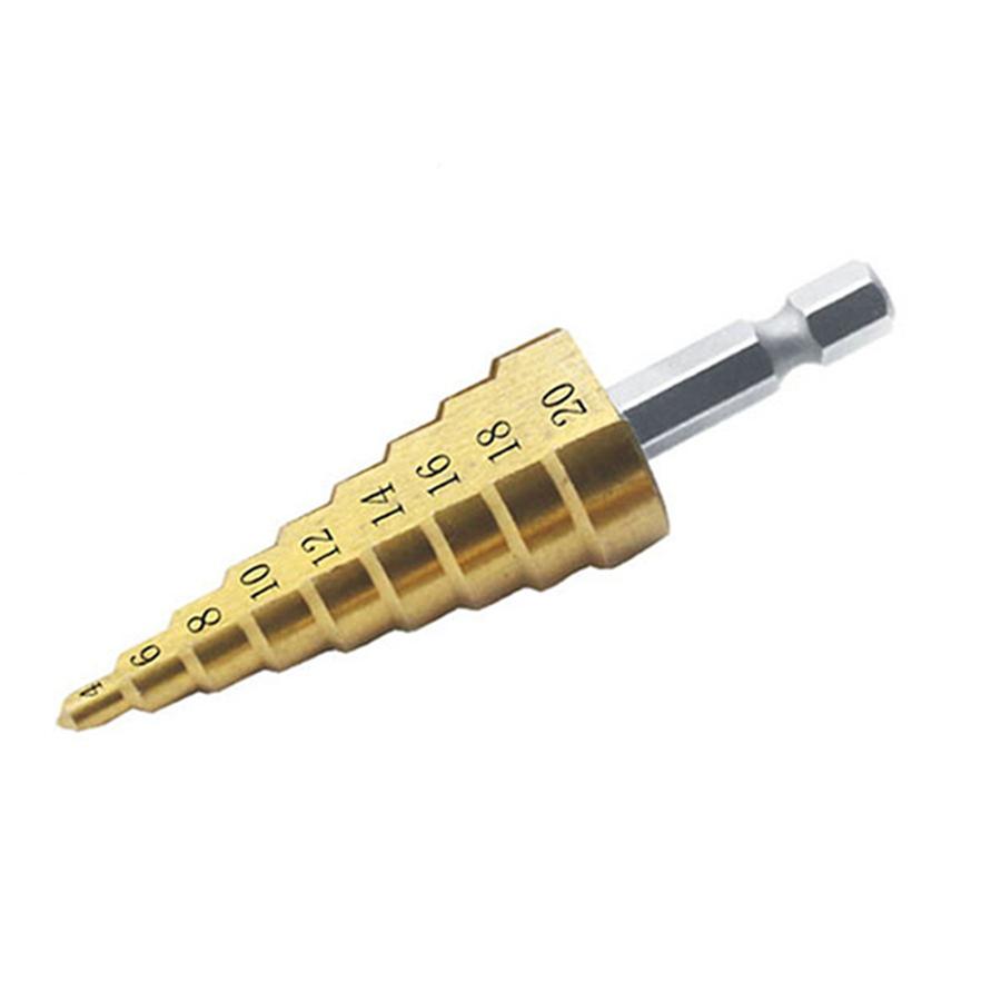 HSS Steel Large Step Cone Drill Titanium Bit Set Hole Cutter 4-20mm Repair Kit