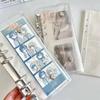 A6 Loose Leaf Cover 6-Hole Narrow Double Buckle PVC Notebook Cover Half Laser Transparent Detachable Design Flip Cover