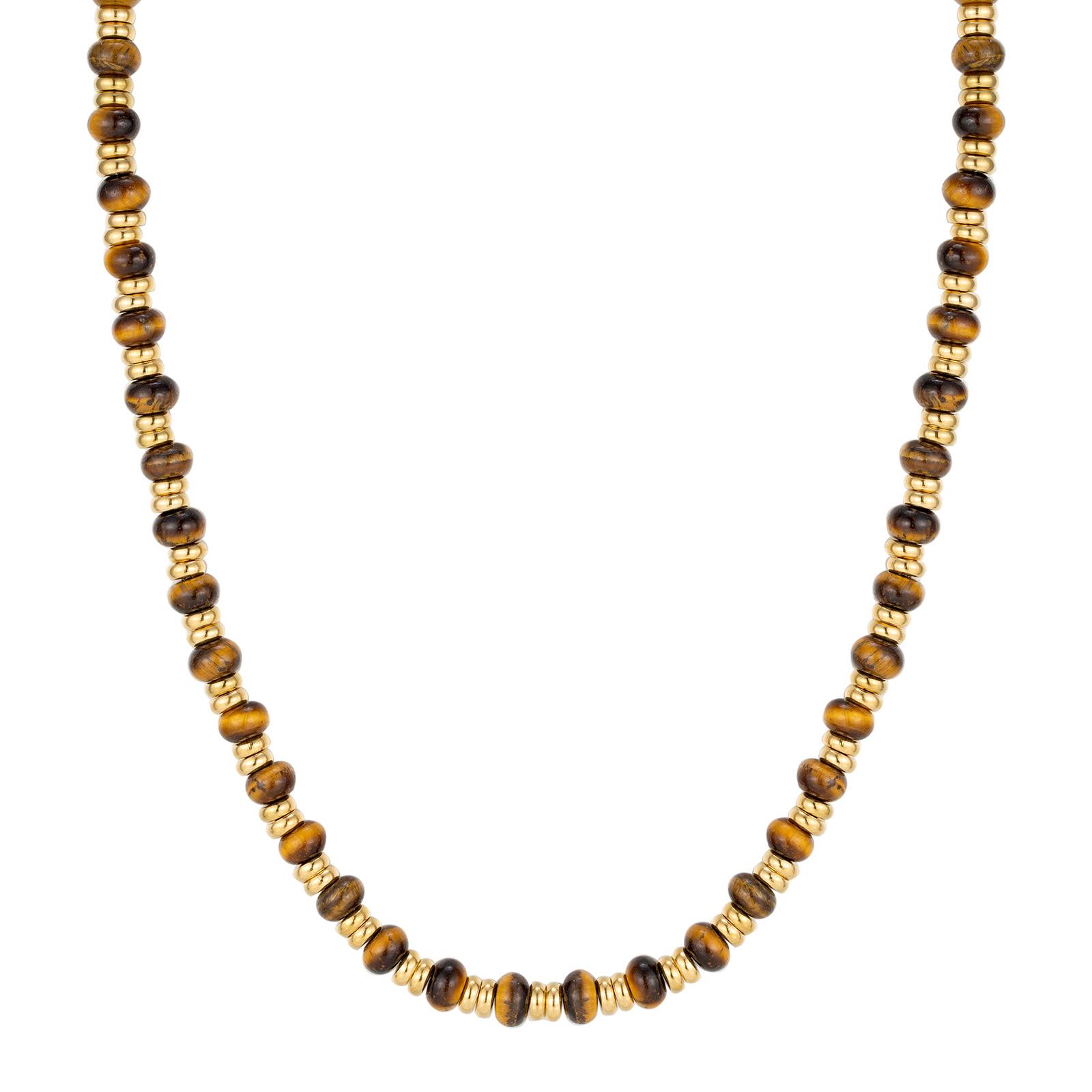 

Ожерелье из бисера «тигровый глаз» карамельного цвета, женское, не выцветающее, премиум-класса, с цепочкой на ключицу, нишевое, винтажное