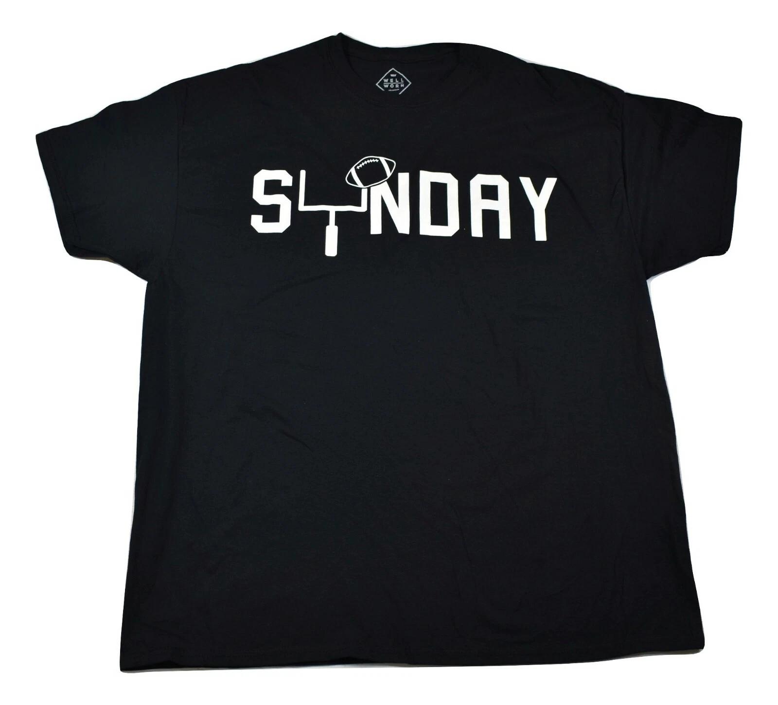 

Well Worn Mens Sunday Football Field Goal Graphic Black Shirt 2XL, 4XL, 5XL L