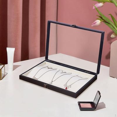 Samt Halsketten Organizer Box Tablett, Schmuckaufbewahrungskoffer, Schmuckauslage
