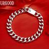 925 Sterling Silver Fashion Jewelry 10mm Side Chain Bracelet