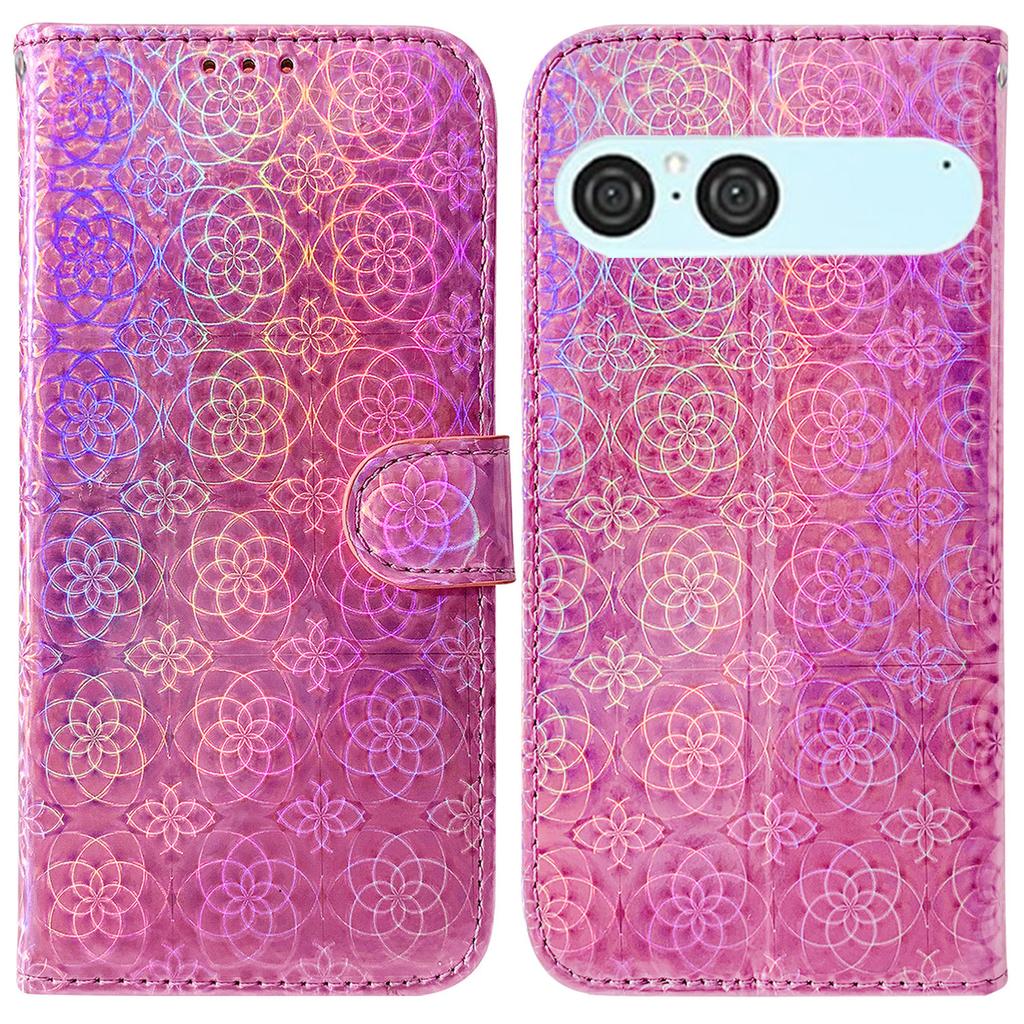 For Sony Xperia 10 VII Stand Case Dazzling Flower Leather Phone Cover with Wrist Strap