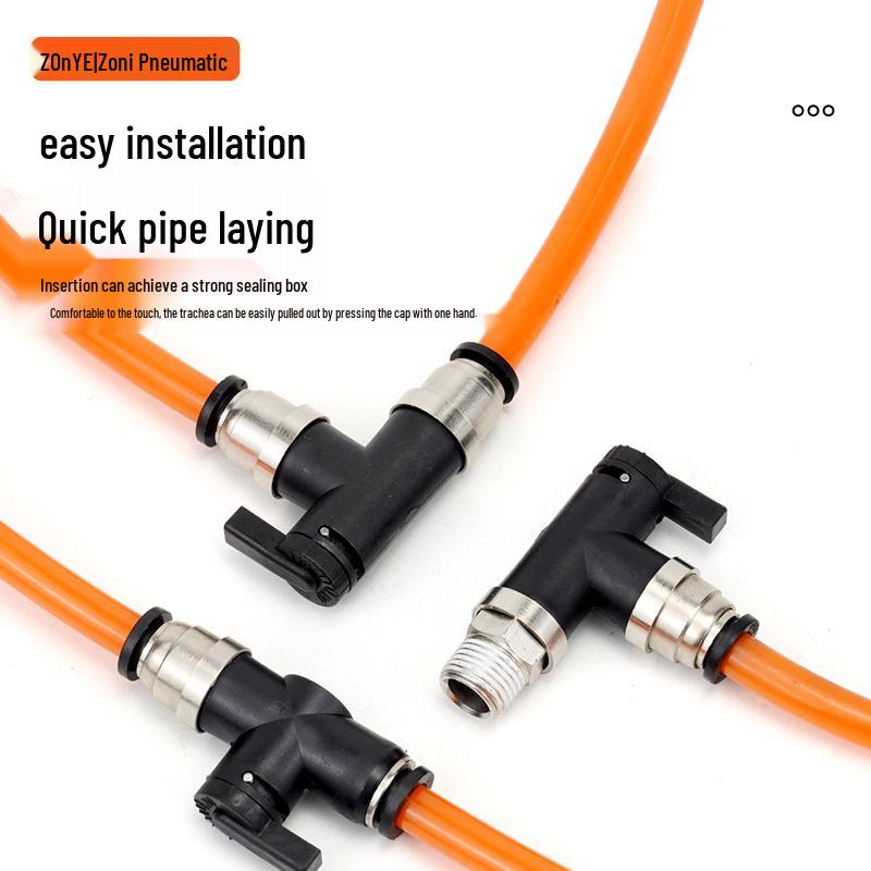 Micro Mini Ball Valve, Single Handle Pneumatic Switch, Manual Tube Air Control Valve