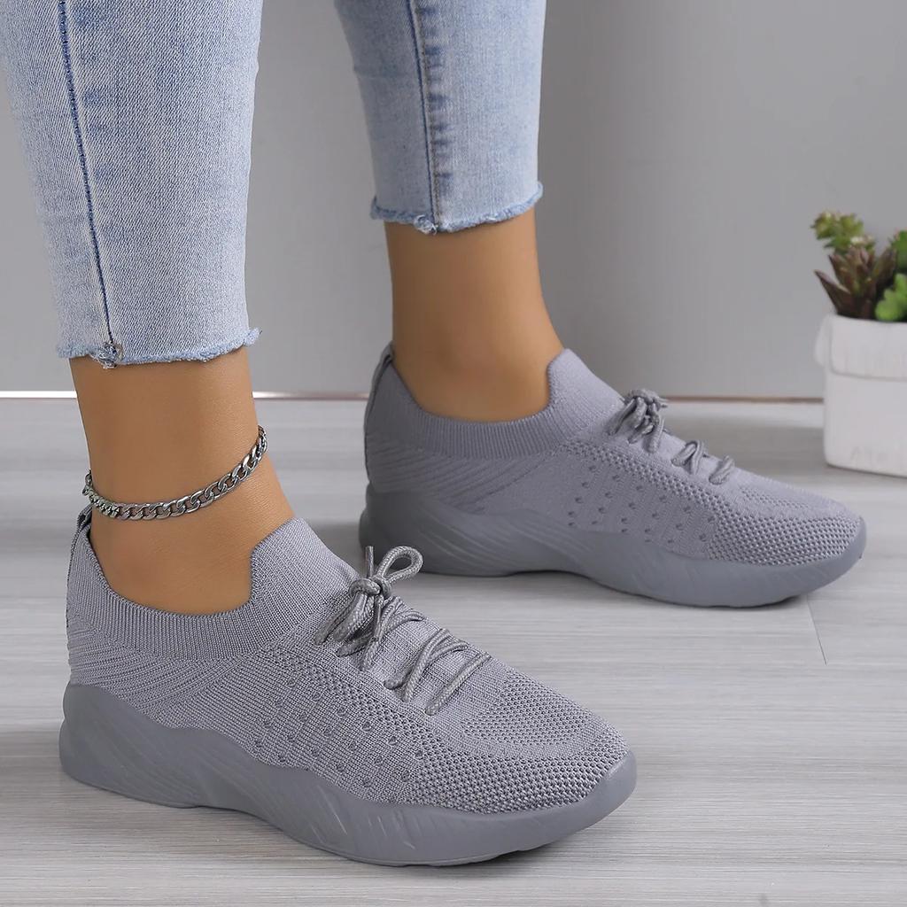 Fashion Womens Lace Up Breathable Tennise Sneakers Summer Solid Thick Bottom Non-Slip Sport Shoes 2025 Hot Seller Running Shoes Woman
