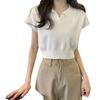 Fashion Summer Short-sleeved Short Knit Shirt Lapel Tops Casual Summer Essential Comfort and Style Slim Fit Pullovers Tees