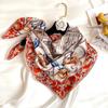 Early Autumn Retro New Twill Large Square Scarf for Women Fashion Printed Decorative Scarf Air Conditioning Shawl Scarf Scarf Scarf