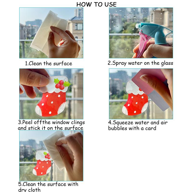 9pcs/set Christmas Santa Claus Xmas Tree Window Glass Sticker Snowflake Wall DIY Decals 2025 Kids Room New Year Home Decoration