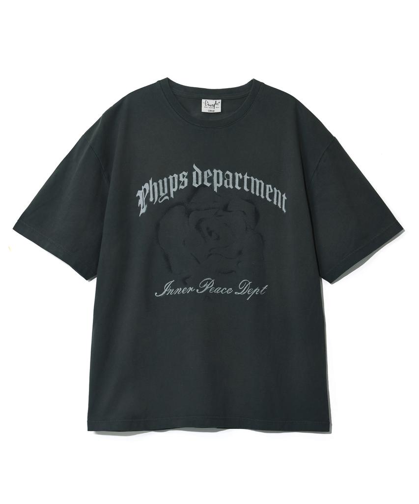 PHYSICAL DEPARTMENT Rose Spray Short Sleeve T-Shirt_Charcoal