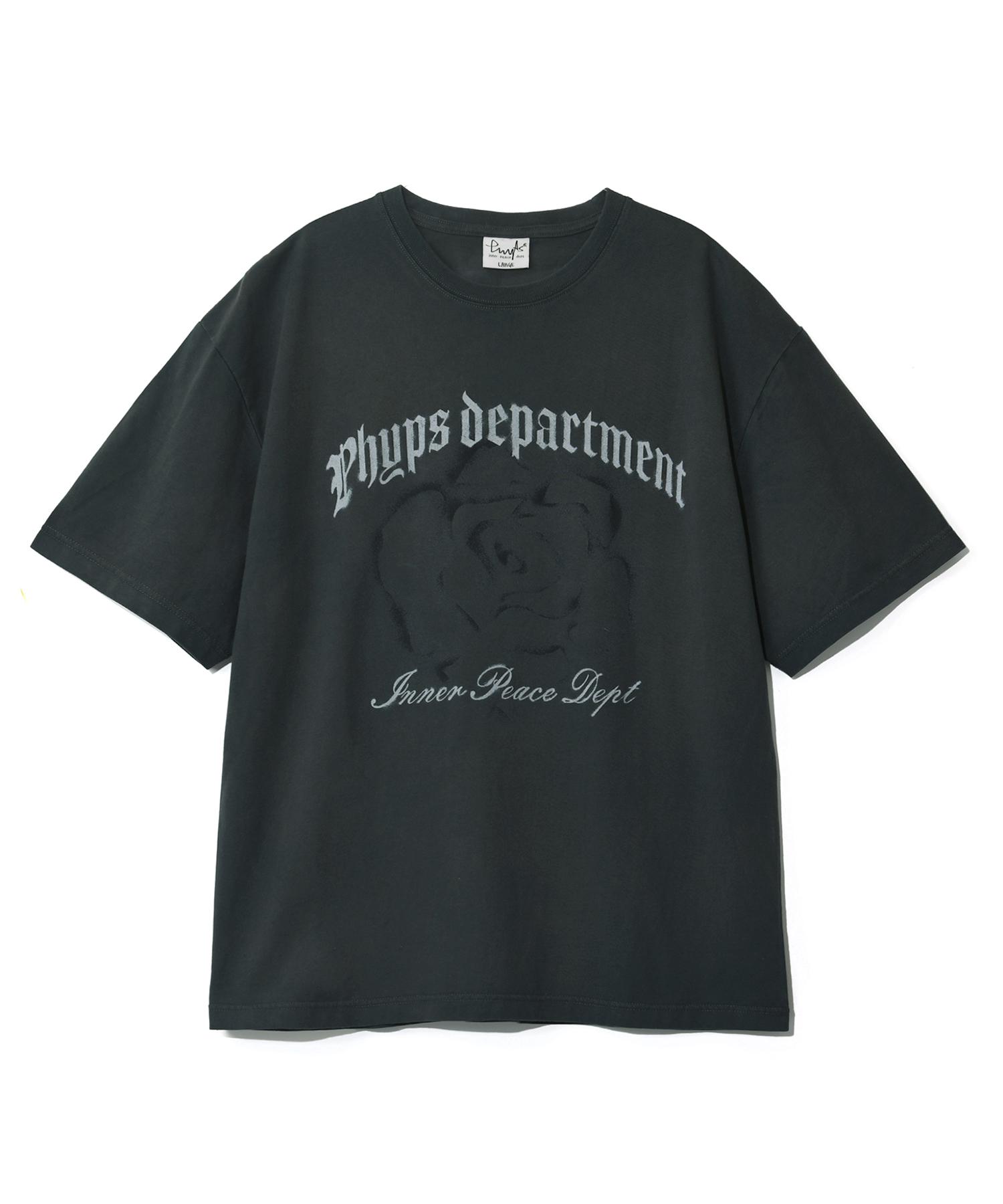 Physical Department Rose Spray Short Sleeve T-Shirt_Charcoal Charcoal/S