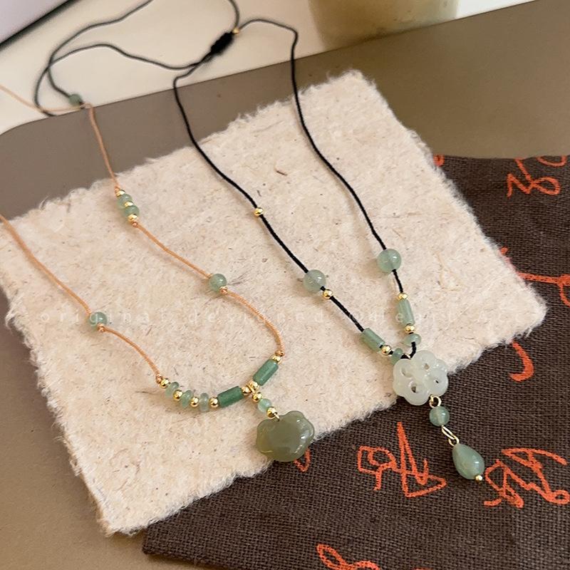 New Chinese Retro Style Chinese Knot Safety Lock Necklace Design Sense Antique Woven Collarbone Chain