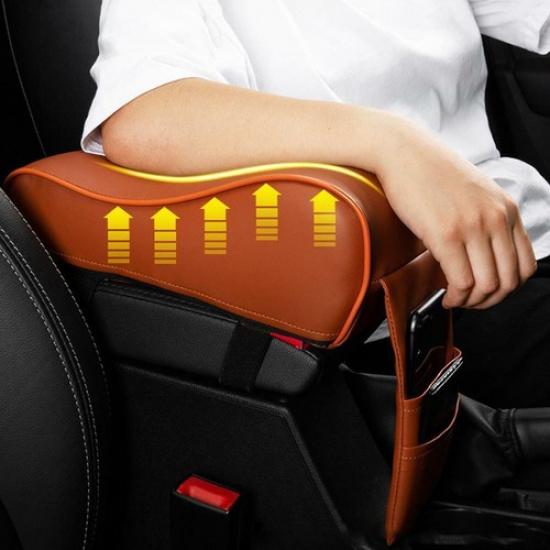 Car Accessories Armrest Cushion Cover Center Console Box Pad Protector Brown