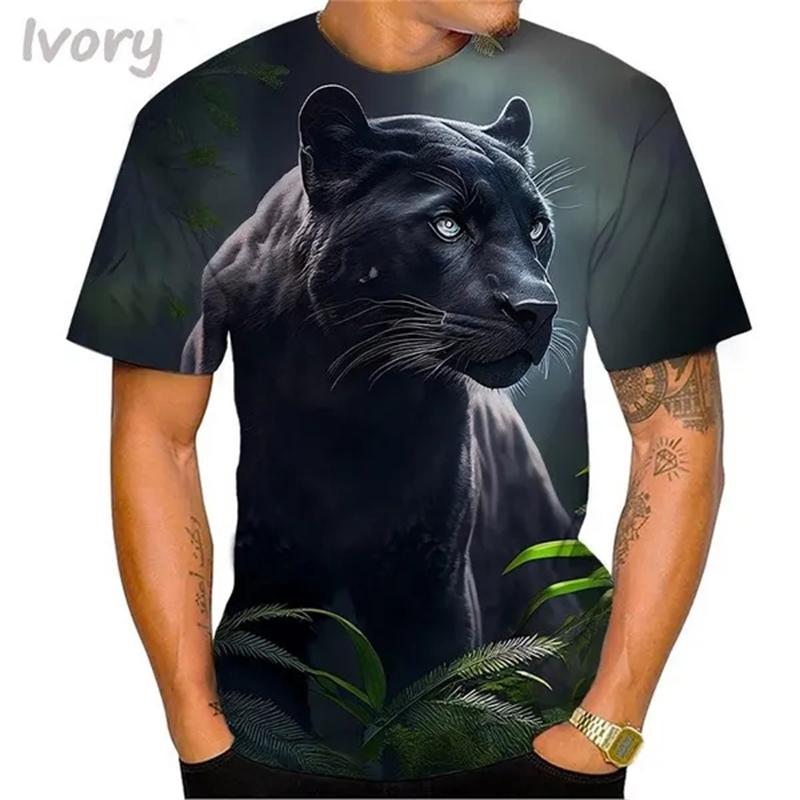 New Hot Sale Panther 3D Print T-Shirts Men Women Fashion Casual Short Sleeve T Shirt Oversized Harajuku Tees Tops Kids Clothing