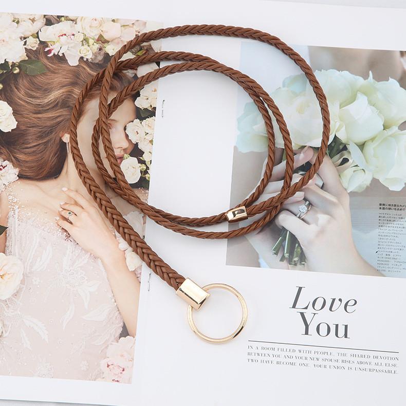 Weave Rope Waist Round Buckle Knotted Tassel Waist Chain Women Waist Gift Belt