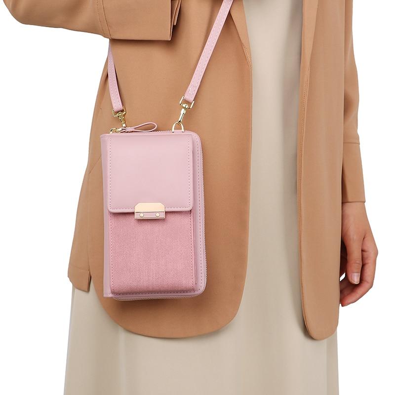 Neformální dámské kabelky přes rameno Malé PU kůže Dámská kabelka na telefon Crossbody Peněženka Dámská peněženka na karty