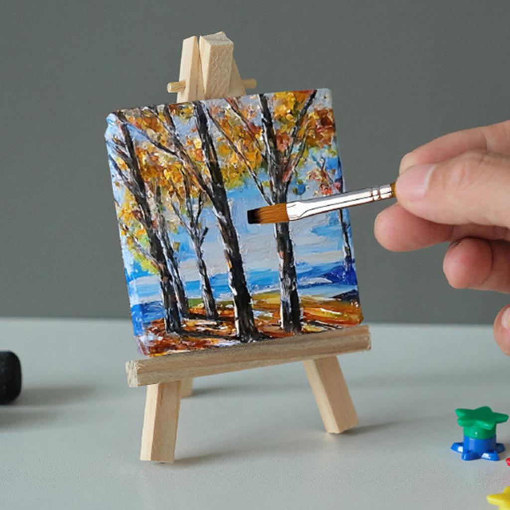 10 Pcs Oil Painting Board No Oil Leakage Triple Primed Wooden Mini Primer Stretch Canvas for Oil Watercolor Acrylic Art Supplies Art Primed Canvas