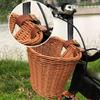 Plastic Wovens Bicycles Basket Detachable Wicker Front Handlebars Bikes Basket