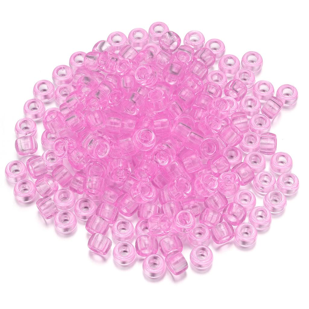 200pcs Transparent Acrylic Beads 6x9mm Big Hole Loose Spacer Beads For Jewelry Making DIY Necklace Bracelets Key Chain Supplies
