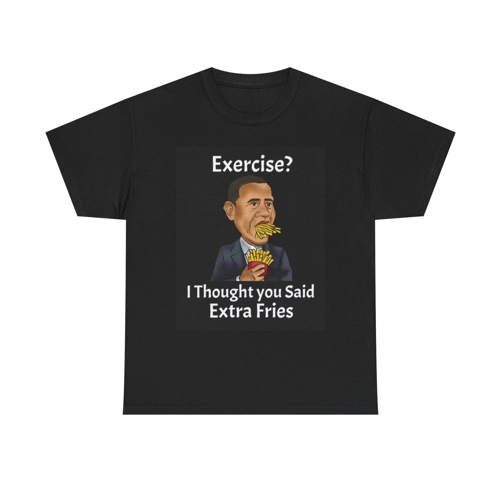 Men s and Women s T-shirts Exercise Extra Fries Graphic XXXL