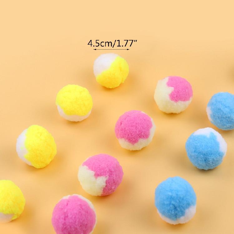 12pcs for Cat Toy Balls 1.8" Soft Kitten Pompon Ball Toys Interactive Playing