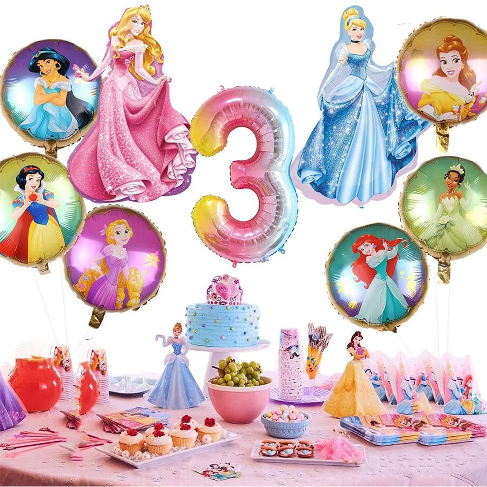 9 ks Barevné princeznovské balónky Balónky s princeznovskou tématikou pro party dekorace