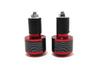 nakira Special Bar End! Grip Bar End for Motorcycles, Aluminum, Carbon Pattern (Red, Red)