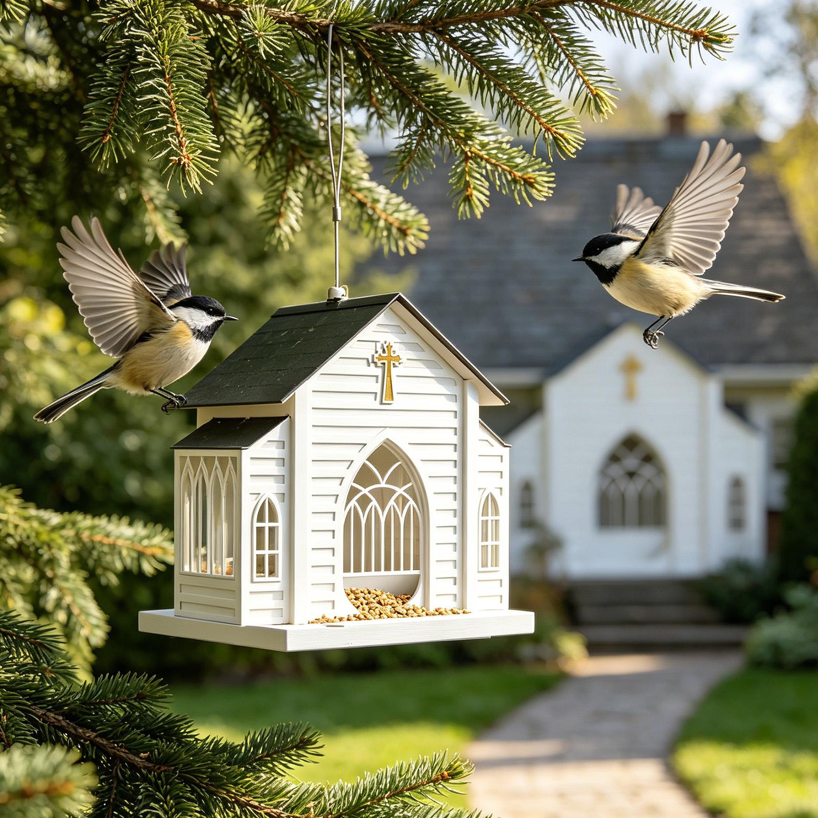 Solar Powered Bird Feeder House Shape Metal 5-pound Large Capacity Wild Bird Feeders Bird Dish Design Bird Feeder For Outdoor China Mainland