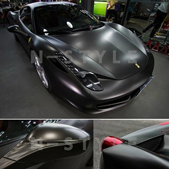 Fólie na polep auta 152cm x matná matná zmrzlina 30cm, černá, chromová,