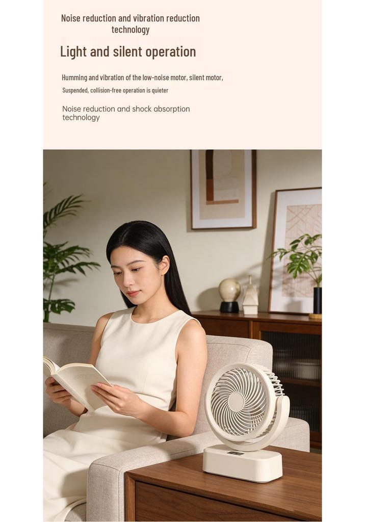 2026 Portable USB Rechargeable Oscillating Desktop Fan