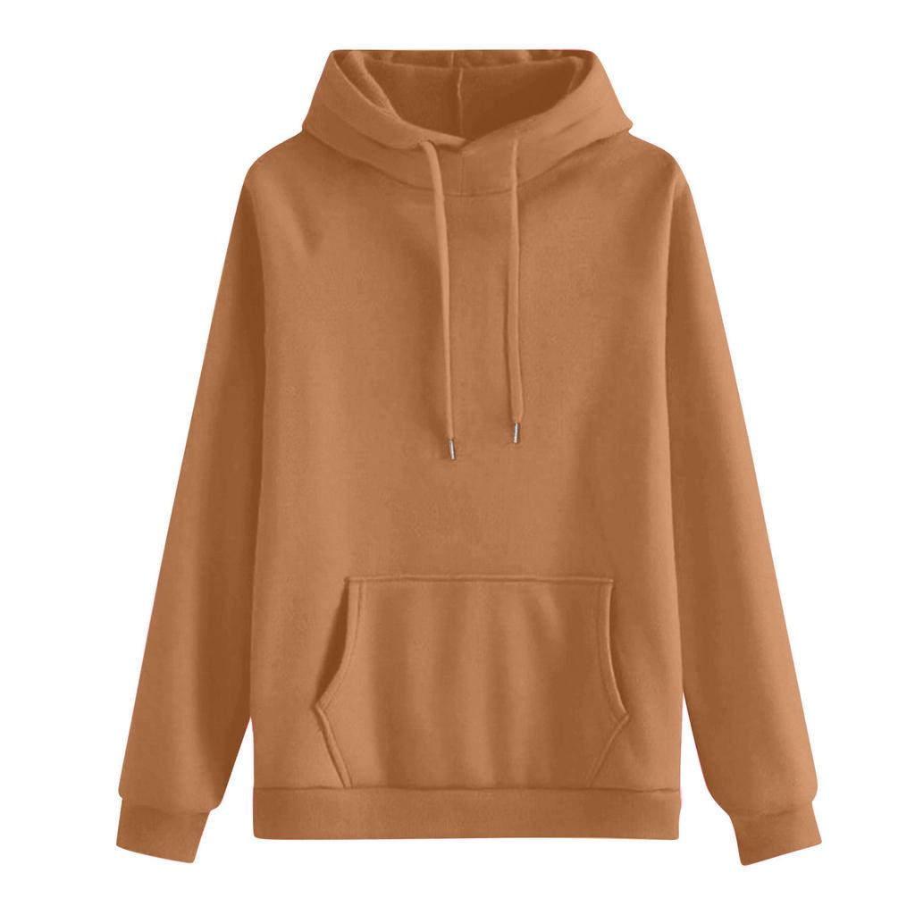 Women's Casual Round Neck Long Sleeve Sweatshirt Solid Color Sweatshirt