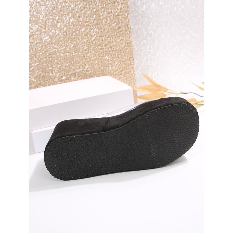 Summer Clear Straps Wedge Heel Sandals for Women 2025 New Arrival Oversized Thick Sole Flat Sandals